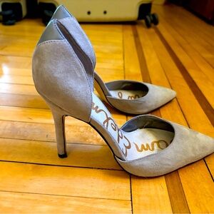 Sam Edelman gray suede d orsay pumps